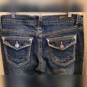 Daytrip Aquarius Blue Flare Jeans with Embellished Pockets 30 x 33